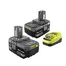 generic1 Ryobi ONE+ 18V Lithium-Ion 4.0 Ah Battery (2-Pack) and Charger Kit, 1 (PSK006)