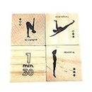 MagiDeal 4x Jeu de dés de yoga en bois D4 Sports Fitness Dice Workout Exercice Dés pour la salle de sport à domicile, Style un