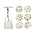 Moon Cake Moule Press 6 Motif Stamps 50g Mooncake Fleur Roundware Cookie Cutter Cutter DIY Cake Decoration Tool