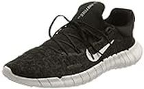 Nike Women's Free Run 5.0 Running Shoes, Black White Dark Smoke Grey., 5 US
