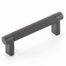 Emtek Select Cabinet Pull 3-1/2" C-C, Rectangular Stem, Knurled Bar Metal in Black | 4.25 H x 0.5 W x 1.375 D in | Wayfair 84052.RECUS19.KNUS19