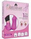 MEDIBAR Anti Heel Full Length Waterproof Rubber Socks Moisturizing Silicon Heel Peny Socks Pain Relief Foot Care Protector For Men & Women - (Size-Medium)(7-8-9) Pink Pack of 1