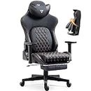 Vigosit Gaming Chair- Gaming Chair with Footrest, Gaming Chair for Heavy People, Ergonomic Adjustable Gamer Computer Chair for Adult, Big and Tall Office PC Chair Gaming, 400LBS, Black