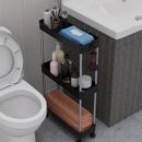 Slim Storage Cart with Wheel 3/4 Tier Kitchen Trolley Bathroom Storage Organizer