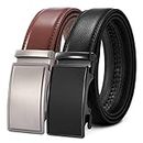 28"-71"Men's Leather Ratchet Dress Belt Big And Tall With Automatic Buckle