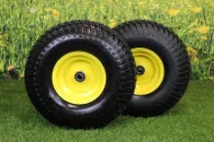 (Set of 2) 15x6.00-6 Tires & Wheels 4 Ply for Lawn & Garden Mower Turf Tires .75