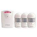 4VWIN Home Security Wireless Driveway Alert 1 Receiver and 3 PIR Motion Sensor Detector Infrared Alert System Kit