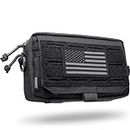 WYNEX Tactical Molle Admin Pouch,Tactical EDC Bag Utility Laser Cut EDC Tool Pouch Bag Annexes with American Flag
