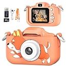 Mgaolo Kids Camera Toys for 3-12 Years Old Boys Girls Children,Portable Child Digital Video Camera with Silicone Cover, Christmas Birthday Gifts for Toddler Age 3 4 5 6 7 8 9 (Dog-Orange)