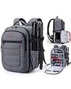 BAGSMART Camera Bag Backpack, DSLR SLR Camera Backpacks for Photographers Fits 13.3" Laptop, Waterproof/Anti-theft Small Camera Bag with Rain Cover & Tripod Holder, Grey, Grey, Medium, Backpack
