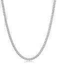 Evegfts Silver Chain for Men, 3.5MM Diamond Cut Men Necklaces Cuban Link Chain Necklace for Men Women Jewelry Gift for Women Men Boy Girls Super Sturdy Shiny Mens Chain 20 Inch