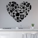 Küchenaufkleber Herz Essen genießen Wand Vinyl Zitate Zuhause Küche Aufkleber Dekor Kunst