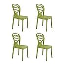 Supreme Oak Set of 4 Chairs (Mehandi Green)