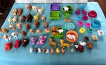 Mattel Barbie Dream house Farm Animal Dogs, Cats, Pigs Chicks Flocked Lot Of 70+