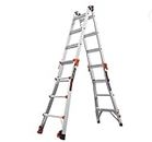 Little Giant Ladder Systems, Velocity with Wheels, M17, 17 Ft, Multi-Position Ladder, Ratchetâ„¢ leg levelers, Aluminum, Type 1A, 300 lbs weight rating, (15417-801)
