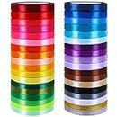 Winlyn 36 Colors 900 Yards Fabric Ribbons Satin Ribbons Metallic Glitter Ribbons Rolls Craft Ribbons Embellish Decorative Ribbons 2/5" Wide for Floral Bouquet Gifts Crafts Bows Party Wedding