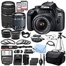 Canon EOS 4000D Rebel T100 DSLR Camera with EF-S 18-55mm DC III & 75-300mm III Lenses & Deluxe Accessory Bundle – Includes: 2X SanDisk Ultra 128GB SDHC Memory Card, Spare Battery & More (Renewed)
