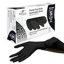 Farla Medical MediHands Disposable Small Nitrile Gloves - Powder Free and Latex Free Surgical Gloves - Multi-Purpose, Single Use Medical Gloves - Box of 100, Black