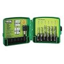 Greenlee DTAPKIT Drill/Tap Kit for Metal, One-Step Drilling, Tapping, and Deburring/Countersinking Set with Quick Change Adaptor, 6-32 to 1/4-20