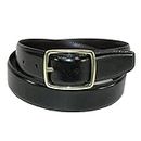Aquarius Men's Big & Tall Leather Reversible Belt with Gold Center Bar Buckle