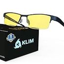 KLIM Optics Blue Light Blocking Glasses + Reduce Eye Strain and Fatigue + Gaming Glasses for PC Mobile TV + Blocks 92% Blue Light + Computer Glasses with UV Protection + NEW 2023