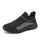 Mens Women Lightweight Sports Running Shoes Gym Sports Fitness Trainers Walking Shoes,Black#9,6UK