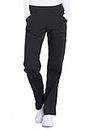 Workwear Professionals Scrubs for Women Pull-On Cargo Pant, Soft Stretch WW170, M, Black
