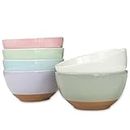 MORA CERAMICS HIT PAUSE Small Dessert Bowls - 16oz, Set of 6 - Microwave, Oven and Dishwasher Safe, For Rice, Ice Cream, Soup, Snacks, Cereal, Chili, Side Dishes etc - Microwavable Kitchen Bowl