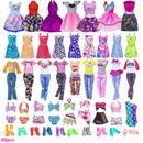 32Pcs Barbie Doll Mini Dress Tops Pants Shoes Clothes and Accessories Set Gifts