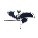 Latitude Run® Kayesha 40 In. Indoor/Outdoor Oil Rubbed Bronze Ceiling Fan w/ Khaki Fabric Blades in Gray/Blue | Wayfair