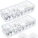 Tatuo 2 Pcs Cable Organizer Box with Wire Ties, Plastic Cord Storage Box with Lid, Electronics Organizer for Home Office Desk Organizers and Accessories (Clear)