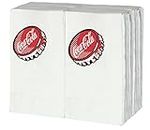 TableCraft CC402 Coca-Cola Tall Fold Bottlecap Napkins, Pack of 100, White