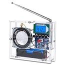 Soldering Project Kit, Icstation FM Radio Kit with Rechargeable Battery Soldering Practice DIY Radio Kits FM 76-108MHz with Headphone Jack LCD Display for Learning Teaching STEM Education