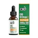 CBDfx 2000mg CBD High Strength Oil, Zesty Orange Flavoured CBD Oil Drops, Vegan, Non-GMO, Blended with MCT Oi,l Improved Purity, All Natural, No THC 30ml (40 Days)