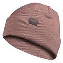 MERIWOOL Beanie for Men and Women - Merino Wool Blend Ribbed Knit Winter Hat, Rose, One size