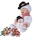 The Ashton-Drake Galleries Sandy Faber Snow Ringle Baby Doll So Truly Lifelike Collectible Dolls with Snowman Plush Christmas Decorations by Sandy Faber 25,4 cm, Mehrfarbig