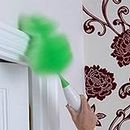 Aryamurti Creative Hand-Held, Sward Dust Electric Feather Spin Home Duster, Green. Electronic Motorised Cleaning Brush Set