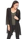likemary Sheer Kimono Cardigans for Women - Elegant Dusters - Open Front Lightweight Long Cover Up Jackets Ideal for Dresses Black M/L