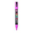 UNI-BALL Posca 5M 1.8-2.5 mm Bullet Shaped Paint Marker Pen | Reversible & Washable Tips | For Rocks Painting, Fabric, Wood, Canvas, Ceramic, Scrapbooking, DIY Crafts | Pink Ink, Pack of 1