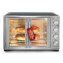 Maxi-Matic Double Door Toaster Oven Rotisserie, Bake, Grill, Broil, Roast, Toast, Keep Warm, 23L Capacity, ETO-4510M, stainless steel & black