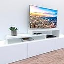 Henor Mobile TV Scala in Legno FSC® Regolabile 90+90 x 35 x 30/15 cm Bianco