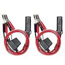 SPARKING 1.5FT 12V Battery Alligator Clip to SAE 2Pin Quick Disconnect Cable SAE to Battery Clamp Cable 7.5A Fuse (2 PACK)