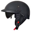 DOT Motorcycle Half Helmet Integrated Sun Visor Moped Street Scooter Helmet