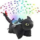 Pillow Pets NBC Universal How to Train Your Dragon Toothless Sleeptime Lite 11" Stuffed Animal Plush Toy , Rainbow , Black