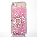 iPhone 6 Plus/ 6S Plus Case [with Tempered Glass Screen Protector],Mo-Beauty Flowing Liquid Floating Bling Shiny Sparkle Glitter Case Cover for Apple iPhone 6 Plus/ 6S Plus 5.5 Inches (Pink)
