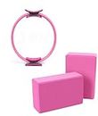 GOCART WITH G LOGO Home Gym Exercise and Yoga Equipment Set (PINK:-YOGA RING,YOGA BLOCK PAIR)