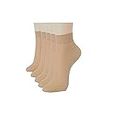 QRAFTINK® Pack of 5 Skin Ultra-Thin Transparent Nylon Summer Skin Socks for Women/Girl's (Ankle Length) FREE SIZE BEIGE COLOR