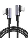 UGREEN USB C to USB C Charger Cable 90 Degree, 100W PD Fast Charging Cord for iPhone 15 Pro Max, MacBook Pro, iPad Pro 2022, Huawei Matebook, Chromebook, Pixel 7, Samsung Galaxy S23 S22, Switch, 3M