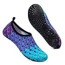 Zapatos de Agua Hombre Mujer Escarpines de Playa Shoes para Surf Swim Yoga Secado Rápido Deportes Acuáticos Zapatillas（YL Azul Verde,40/41 EU）