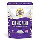 Lemi Shine 100% Citric Acid l Pure Food-Grade Flavor Enhancer & All-Natural Preservative | Fragrance Free Citric Acid for Mini Bath Bombs, Cooking, & Canning, 8 oz. Bag
